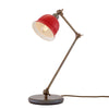 Nico Vintage Brass Table Lamp in Antique Brass with Red Metal Shade