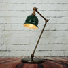 Nico Vintage Brass Table Lamp in Antique Brass with Racing Green Metal Shade