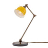 Nico Vintage Brass Table Lamp in Antique Brass with Yellow Metal Shade