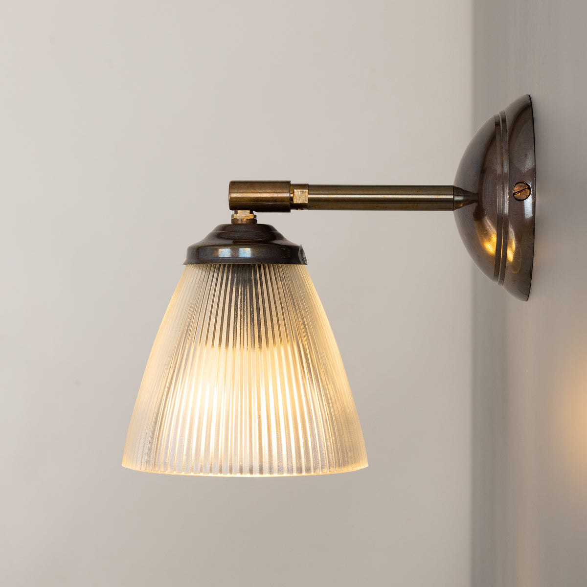 Gadar Art Deco Prismatic Wall Light in Antique Brass