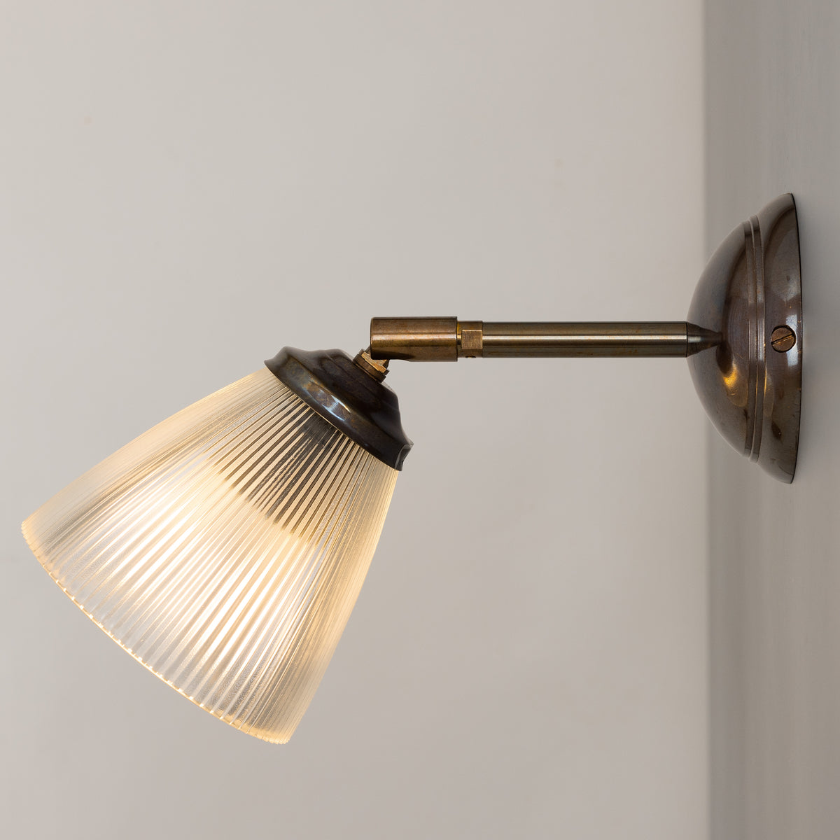 Gadar Art Deco Prismatic Wall Light in Antique Brass