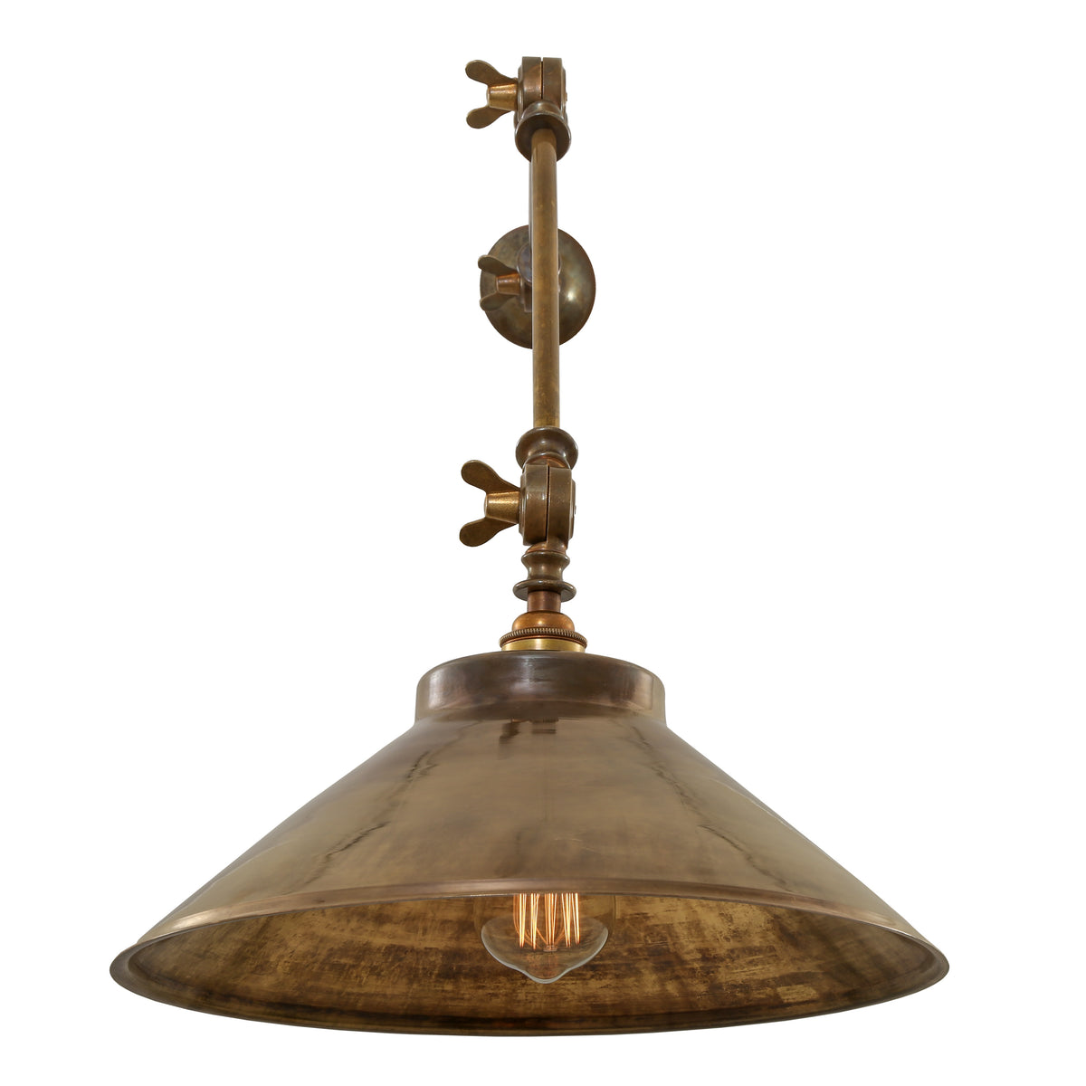 Rio Adjustable Arm Wall Light in Antique Brass