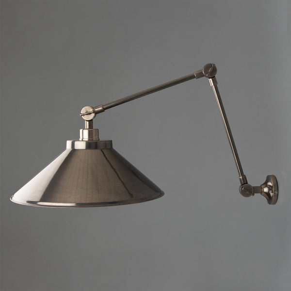 Rio Adjustable Arm Wall Light in Antique Silver