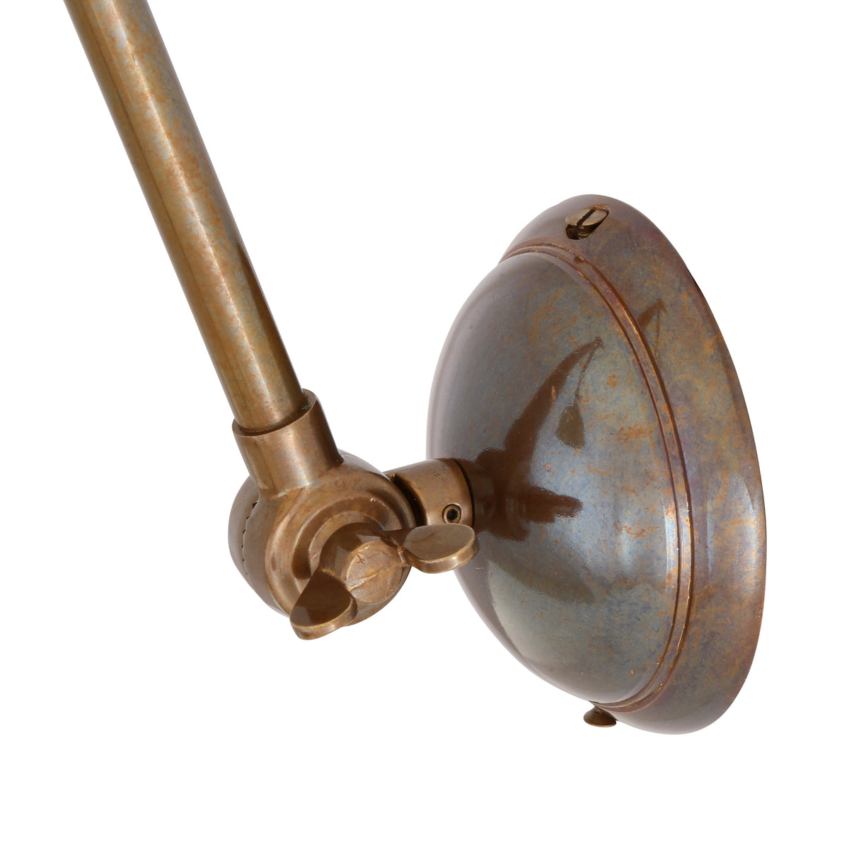 Nico Adjustable Picture Light in Antique Brass with Sage Green Metal Shade