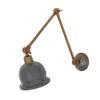 Nico Adjustable Picture Light in Antique Brass with Grey Metal Shade