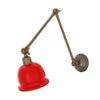 Nico Adjustable Picture Light in Antique Brass with Red Metal Shade