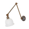 Nico Adjustable Picture Light in Antique Brass with White Metal Shade