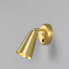 Cashel Adjustable Switched Brass Cone Wall Light in Satin Brass