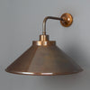 Rio Brass Wall Light with Curved Shade in Antique Brass