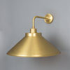 Rio Brass Wall Light with Curved Shade in Satin Brass