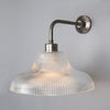 Mono Vintage Railway Wall Light in Antique Silver with Prismatic Glass Shade