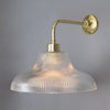 Mono Vintage Railway Wall Light in Polished Brass with Prismatic Glass Shade