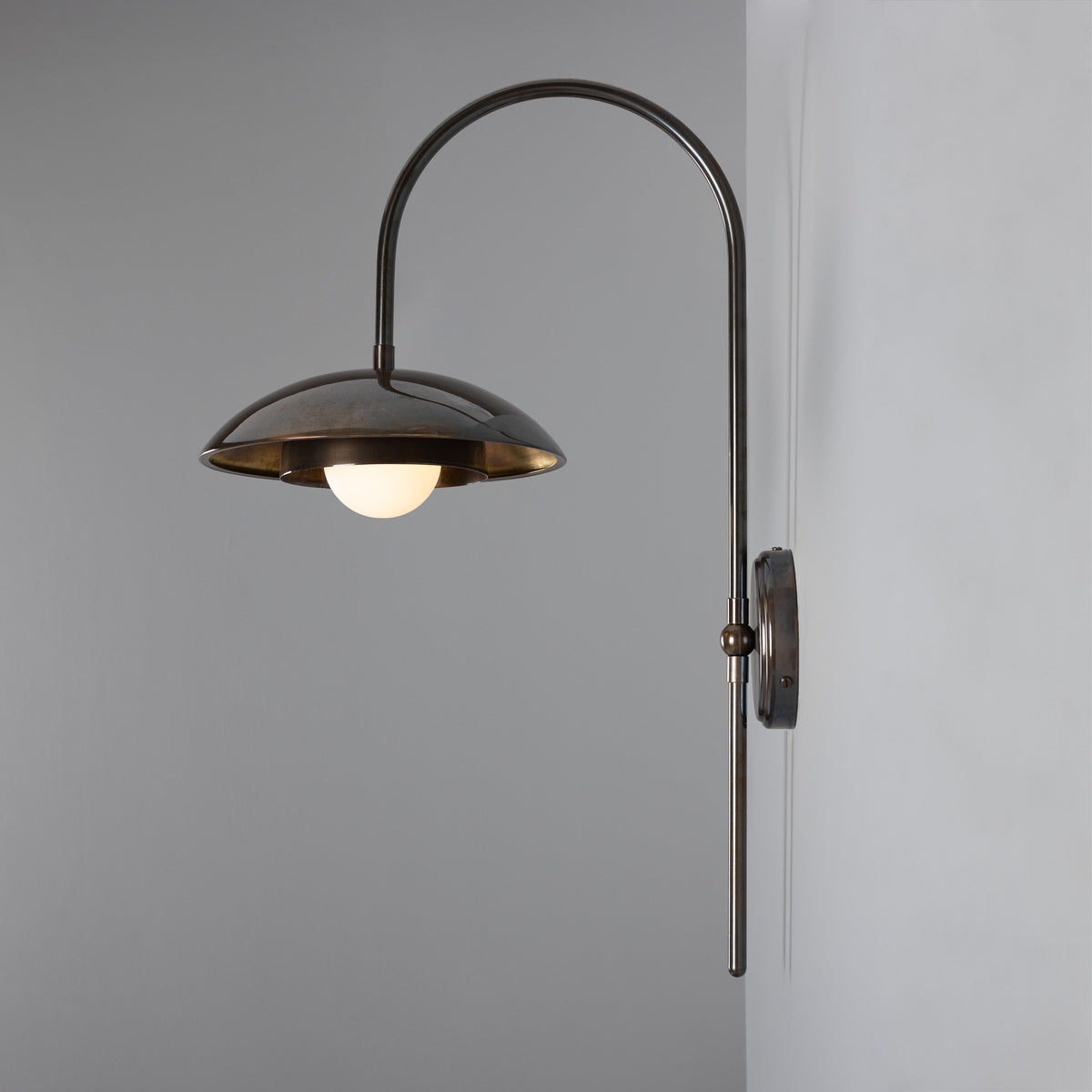 Marrakesh Art Deco Arc Wall Light in Antique Brass