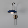 Marrakesh Art Deco Arc Wall Light in Antique Brass and Sapphire Blue