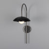 Marrakesh Art Deco Arc Wall Light in Antique Silver and Matte Black
