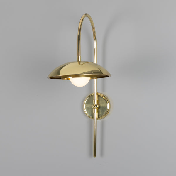 Marrakesh Art Deco Arc Wall Light in Polished Brass