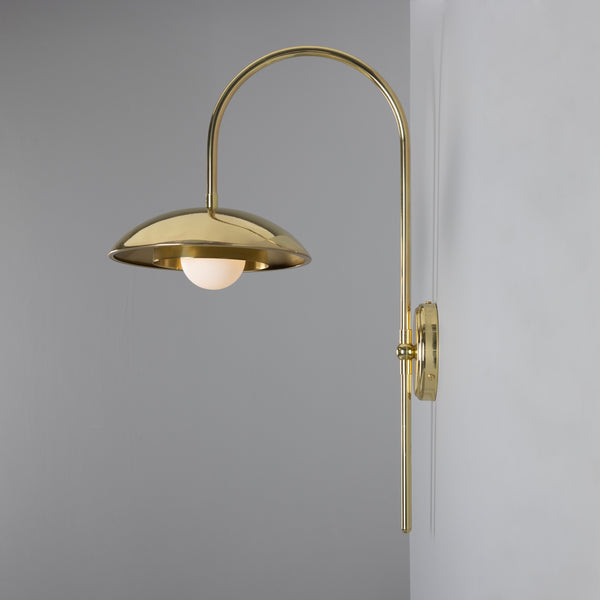Marrakesh Art Deco Arc Wall Light in Polished Brass