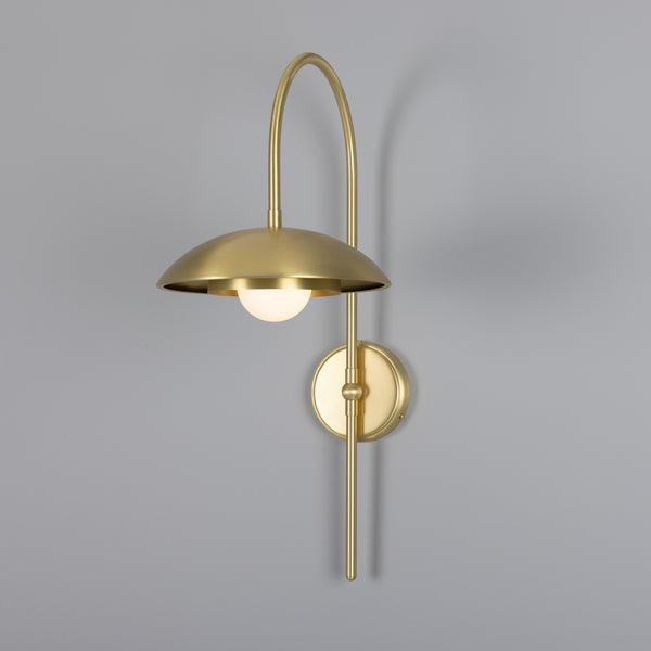 Marrakesh Art Deco Arc Wall Light in Satin Brass