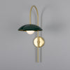 Marrakesh Art Deco Arc Wall Light in Satin Brass and Racing Green
