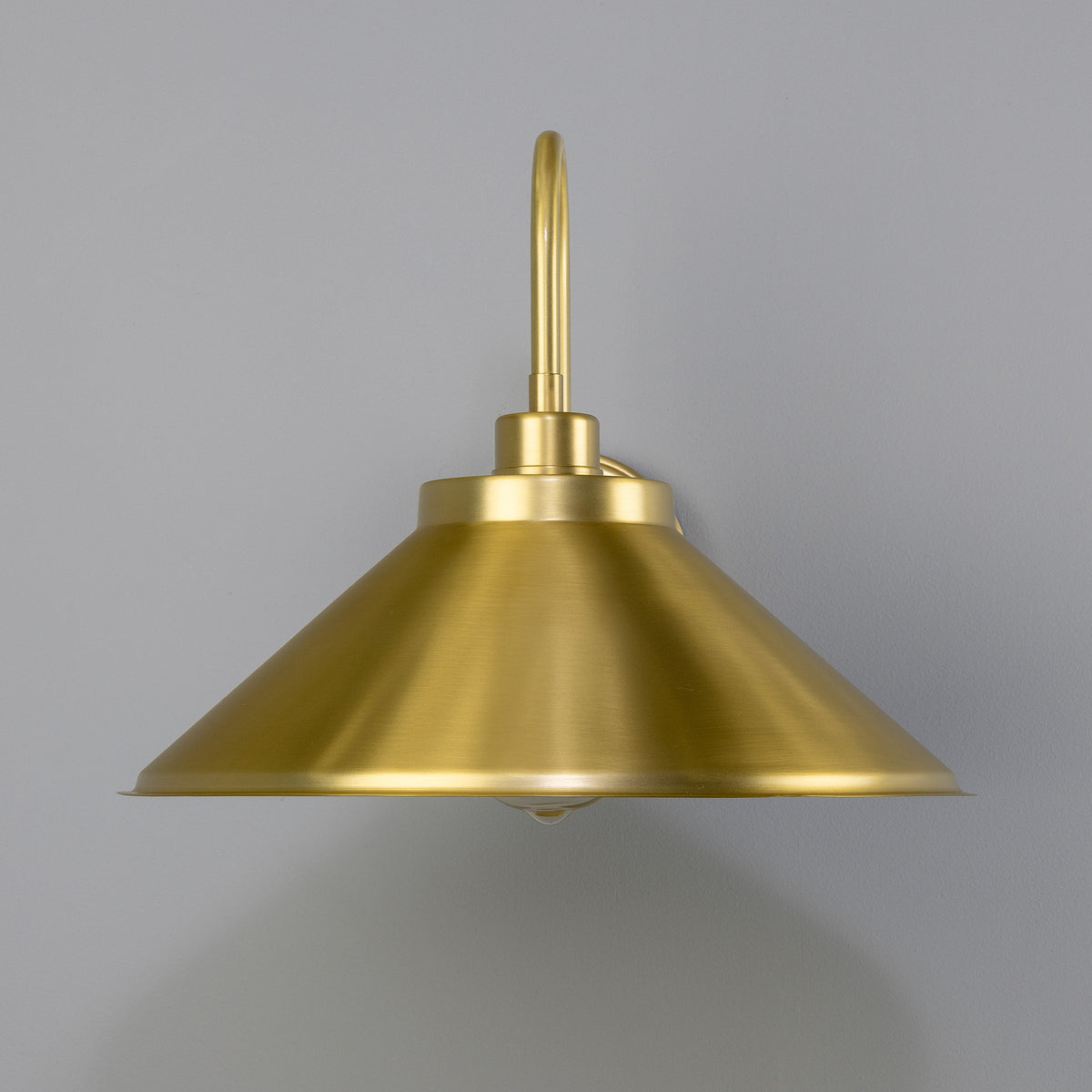 Rio Vintage Brass Swan Neck Wall Light  in Satin Brass