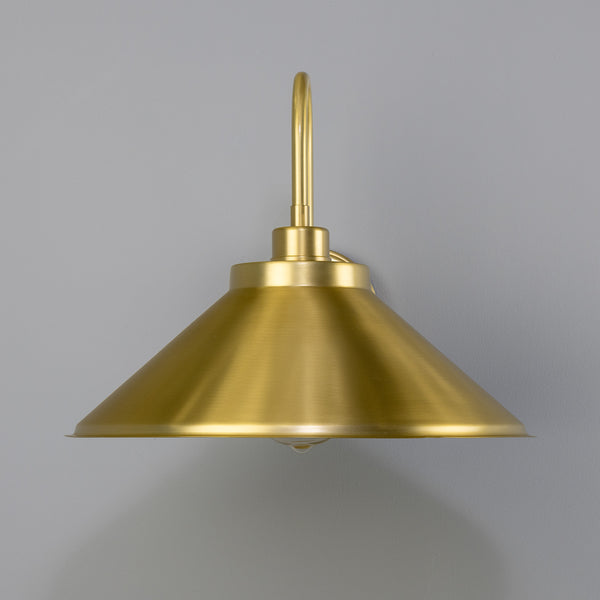 Rio Vintage Brass Swan Neck Wall Light  in Satin Brass
