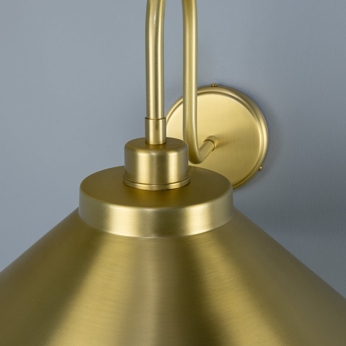 Rio Vintage Brass Swan Neck Wall Light  in Satin Brass