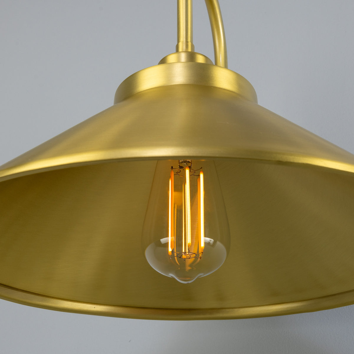 Rio Vintage Brass Swan Neck Wall Light  in Satin Brass