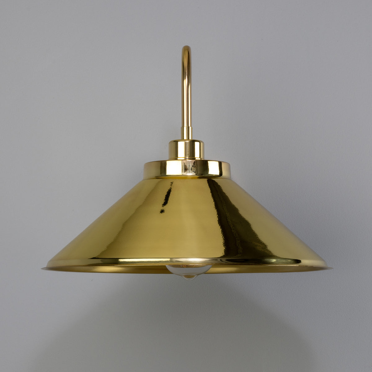 Rio Vintage Brass Swan Neck Wall Light  in Polished Brass