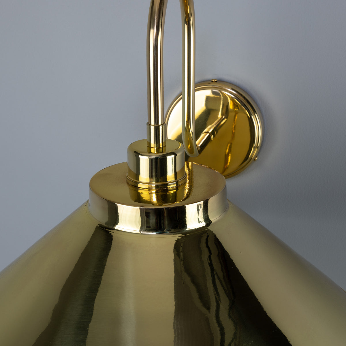 Rio Vintage Brass Swan Neck Wall Light  in Polished Brass