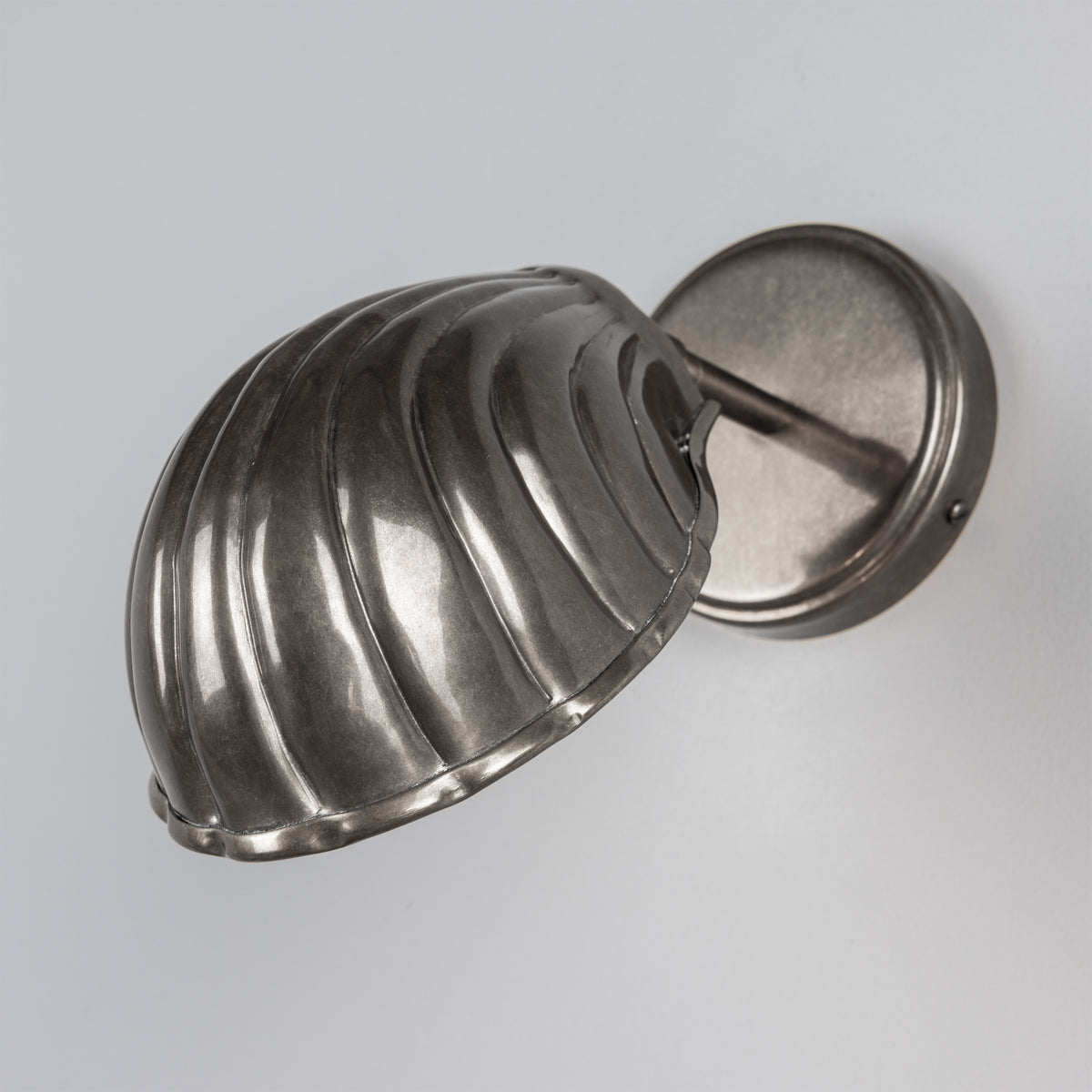 Shell Adjustable Brass Wall Light in Antique Silver