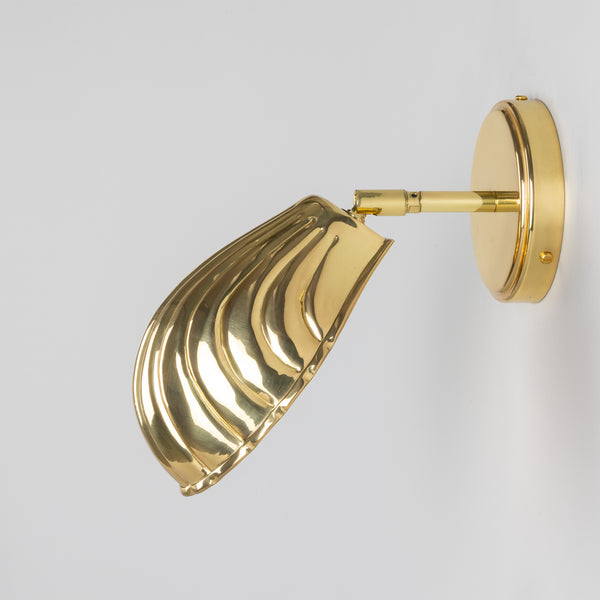 Shell Adjustable Brass Wall Light in Polished Brass