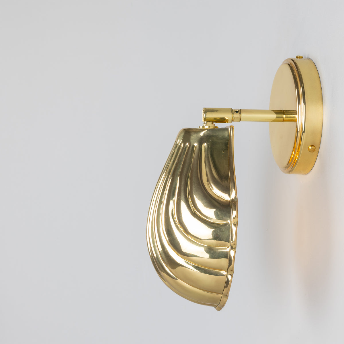 Shell Adjustable Brass Wall Light in Polished Brass