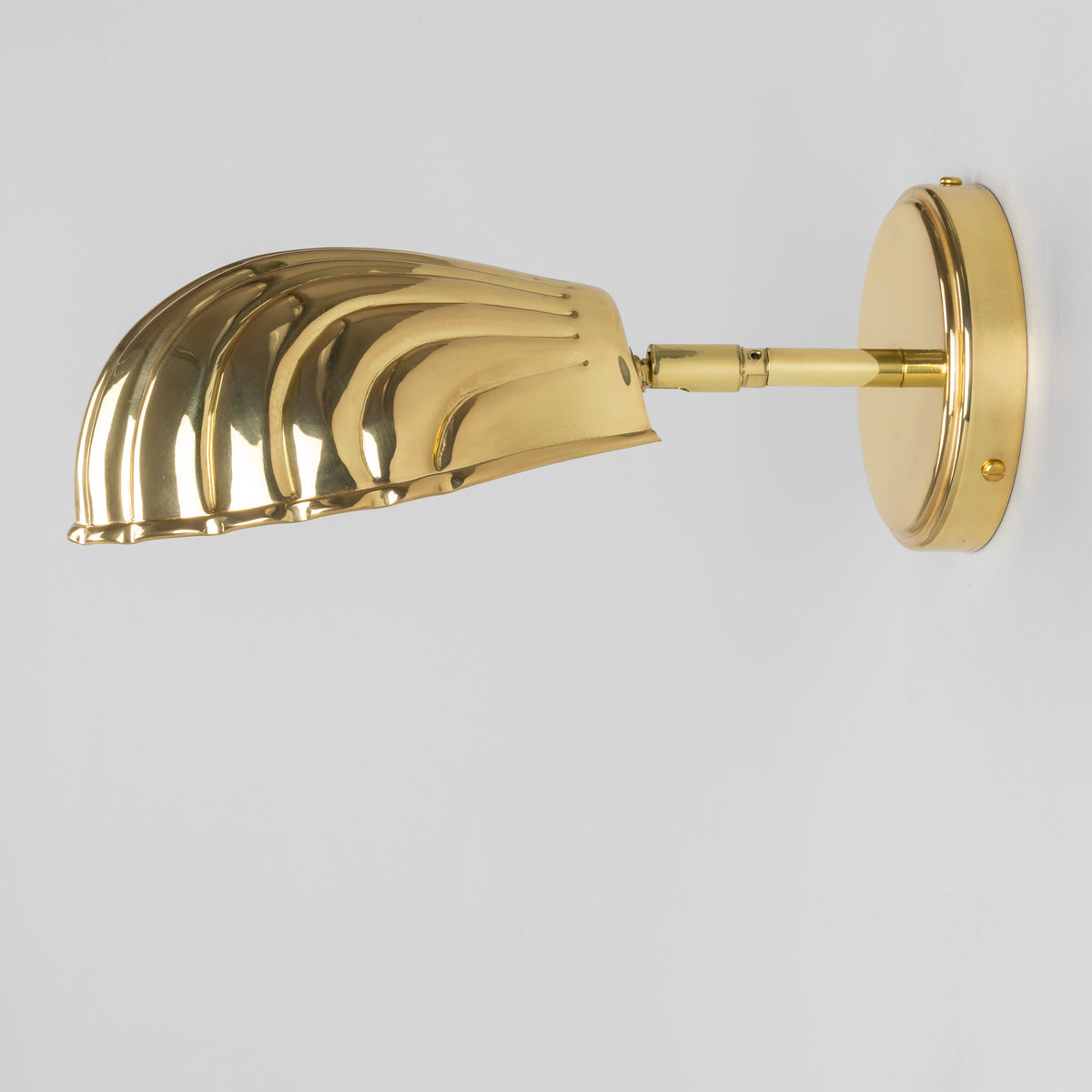 Shell Adjustable Brass Wall Light in Polished Brass
