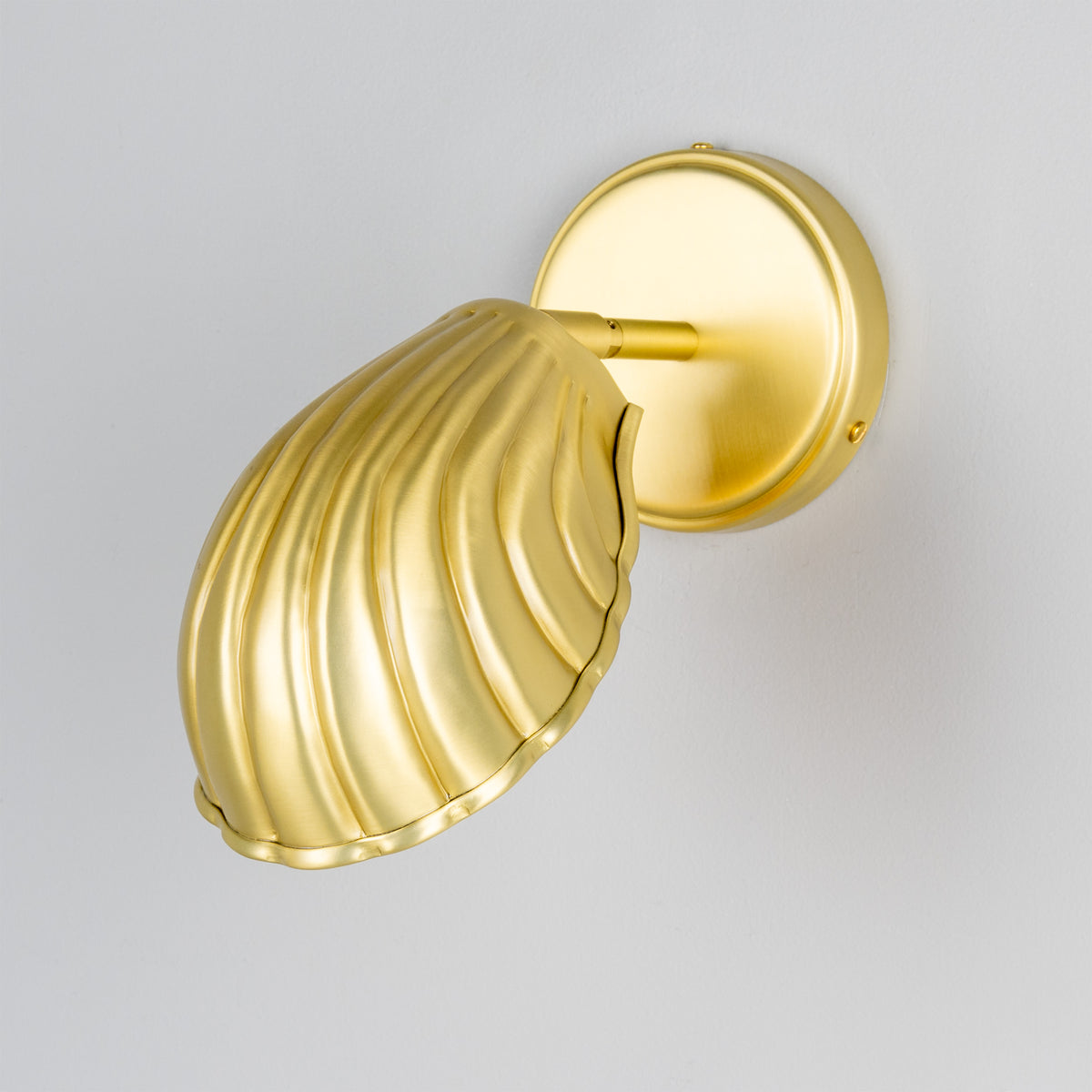 Shell Adjustable Brass Wall Light in Satin Brass