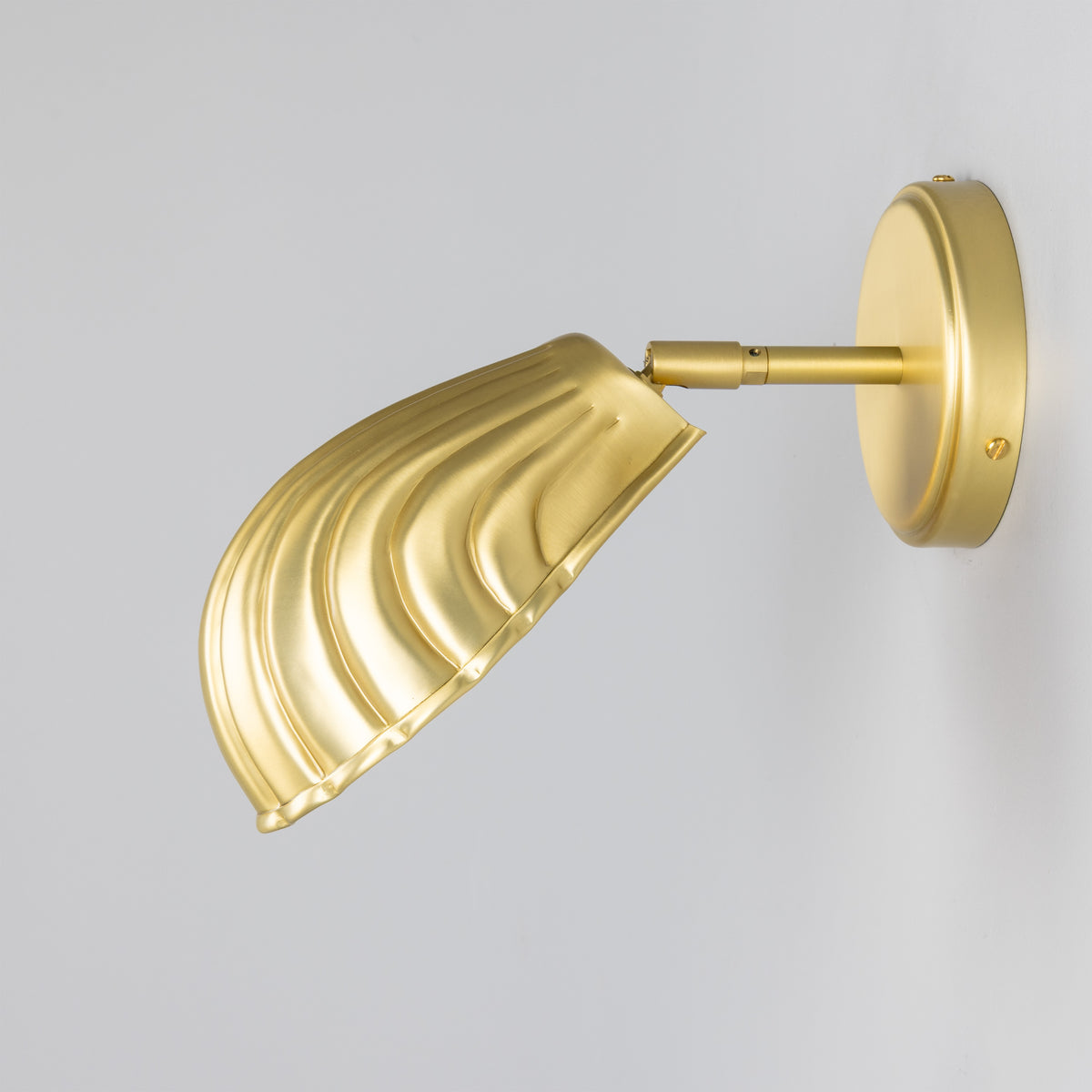 Shell Adjustable Brass Wall Light in Satin Brass
