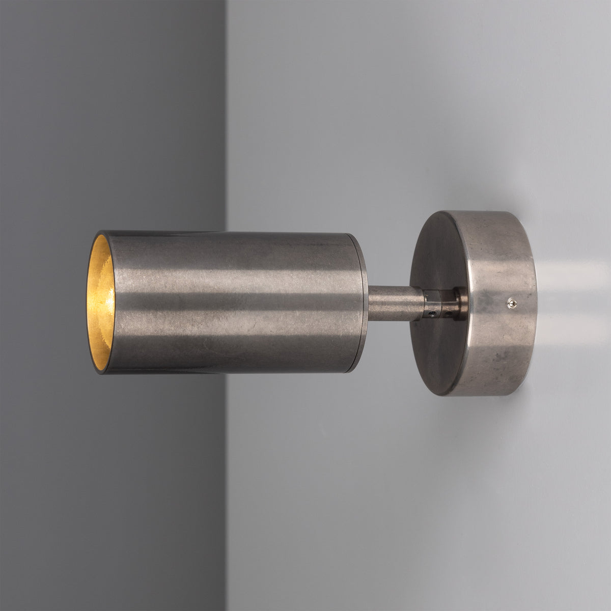 Evanston Directional Brass Wall Spotlight in Antique Silver