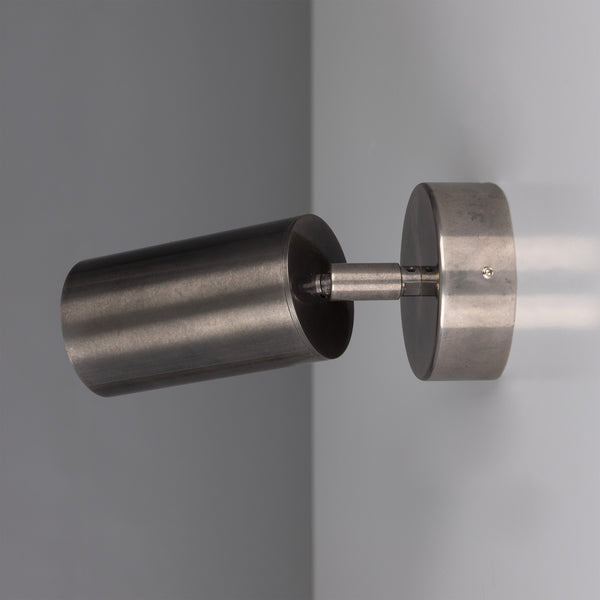 Evanston Directional Brass Wall Spotlight in Antique Silver