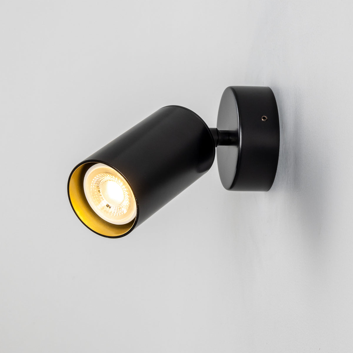 Evanston Directional Brass Wall Spotlight in Matte Black