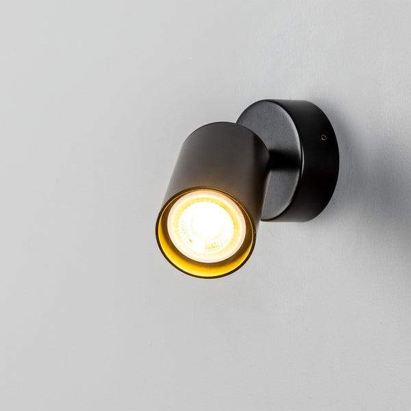 Evanston Directional Brass Wall Spotlight in Matte Black