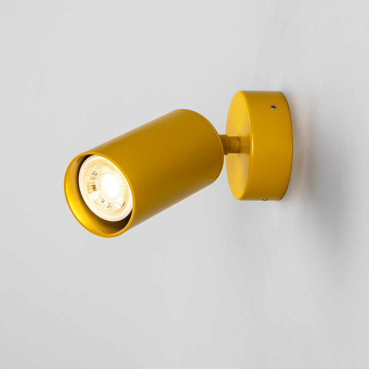 Evanston Directional Brass Wall Spotlight in Mustard Honey Yellow