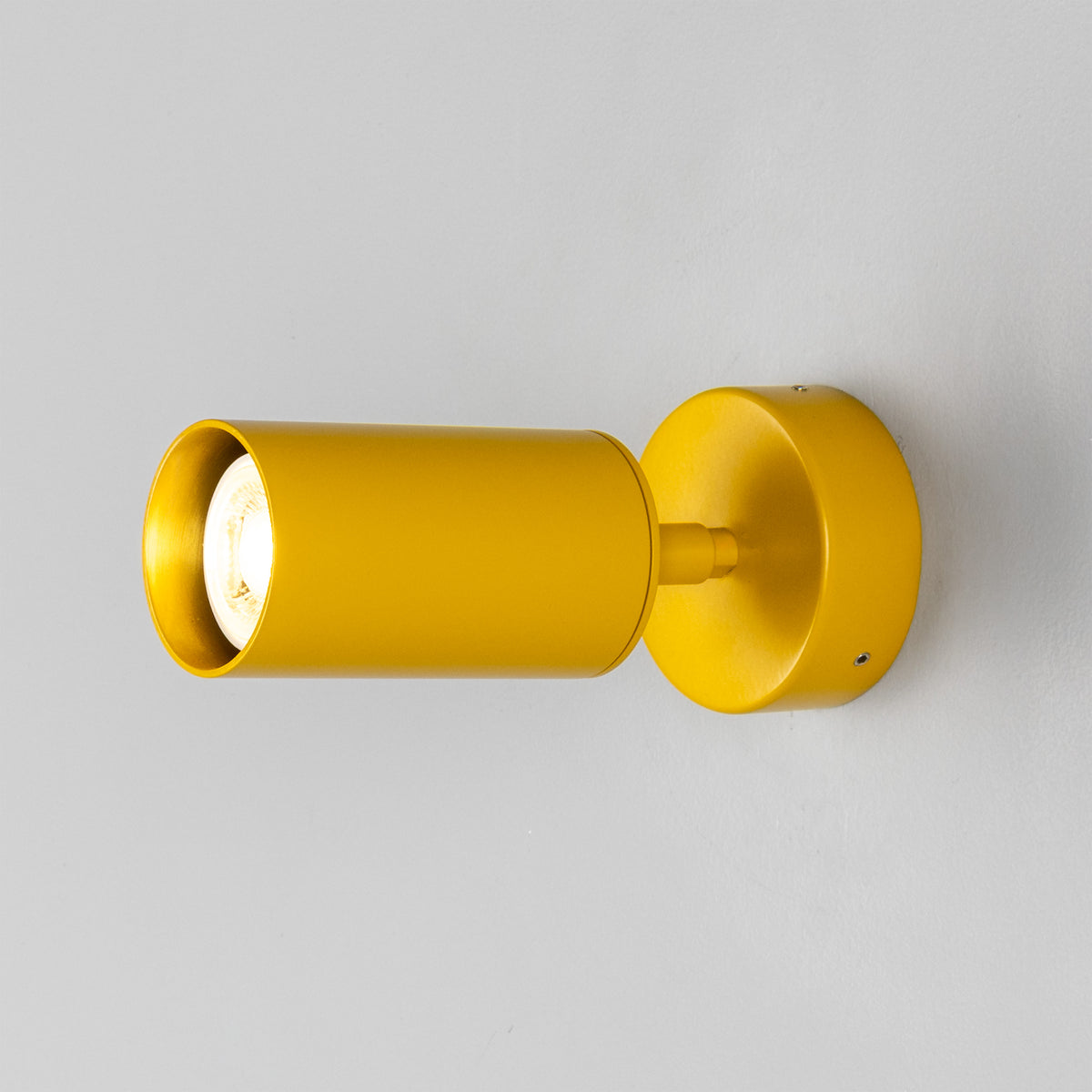Evanston Directional Brass Wall Spotlight in Mustard Honey Yellow