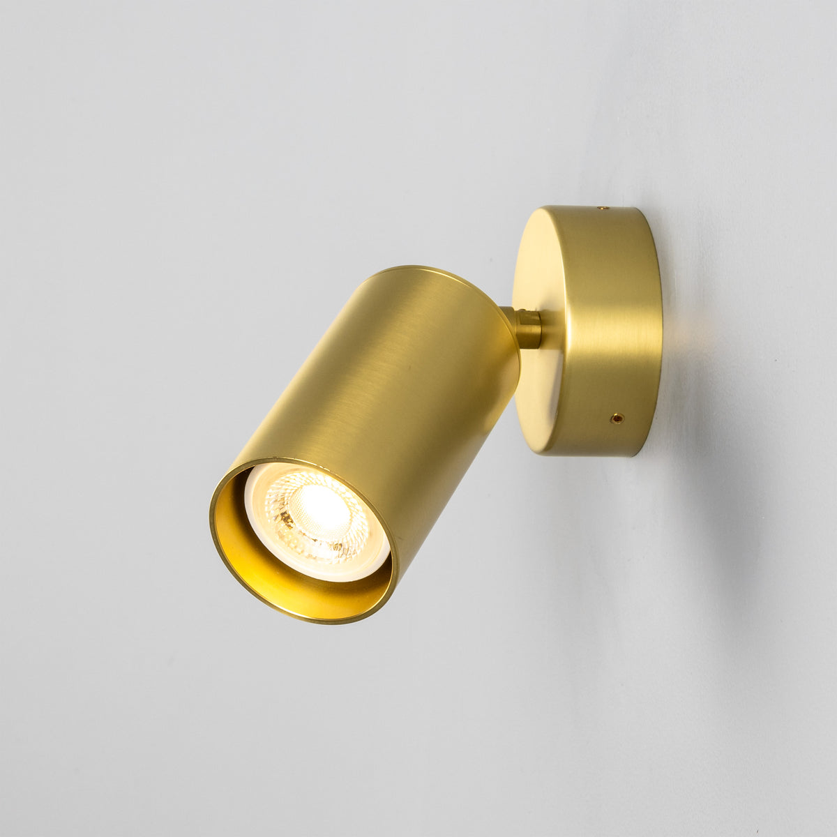 Evanston Directional Brass Wall Spotlight in Satin Brass