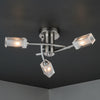 Morgan Triple Light Semi Flush Fitting in Satin Chrome