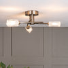 Morgan Triple Light Semi Flush Fitting in Antique Brass