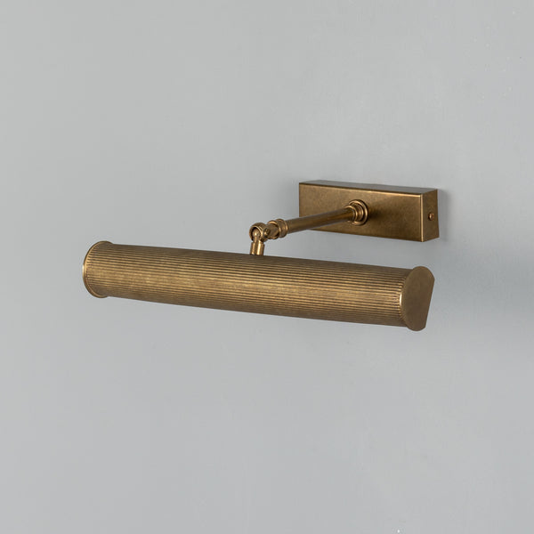 Cambridge Adjustable Reeded 355mm Solid Brass Picture Light in Antique Brass