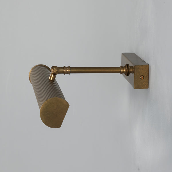Cambridge Adjustable Reeded 355mm Solid Brass Picture Light in Antique Brass