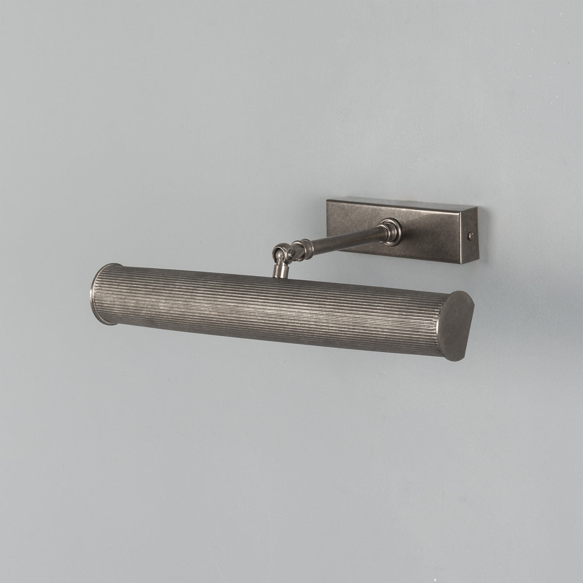 Cambridge Adjustable Reeded 355mm Solid Brass Picture Light in Antique Silver