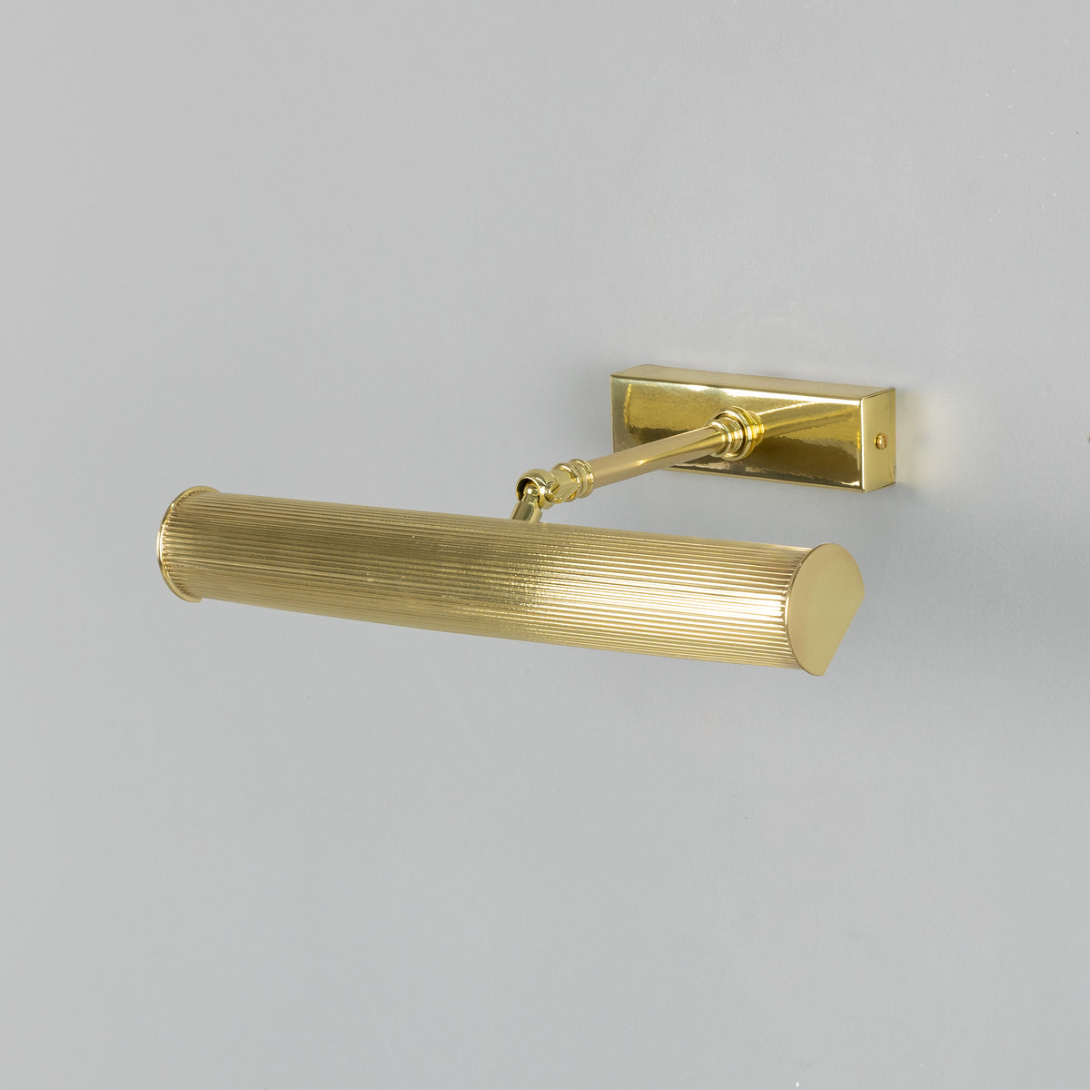 Cambridge Adjustable Reeded 355mm Solid Brass Picture Light in Polished Brass