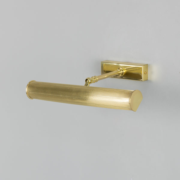 Cambridge Adjustable Reeded 355mm Solid Brass Picture Light in Polished Brass