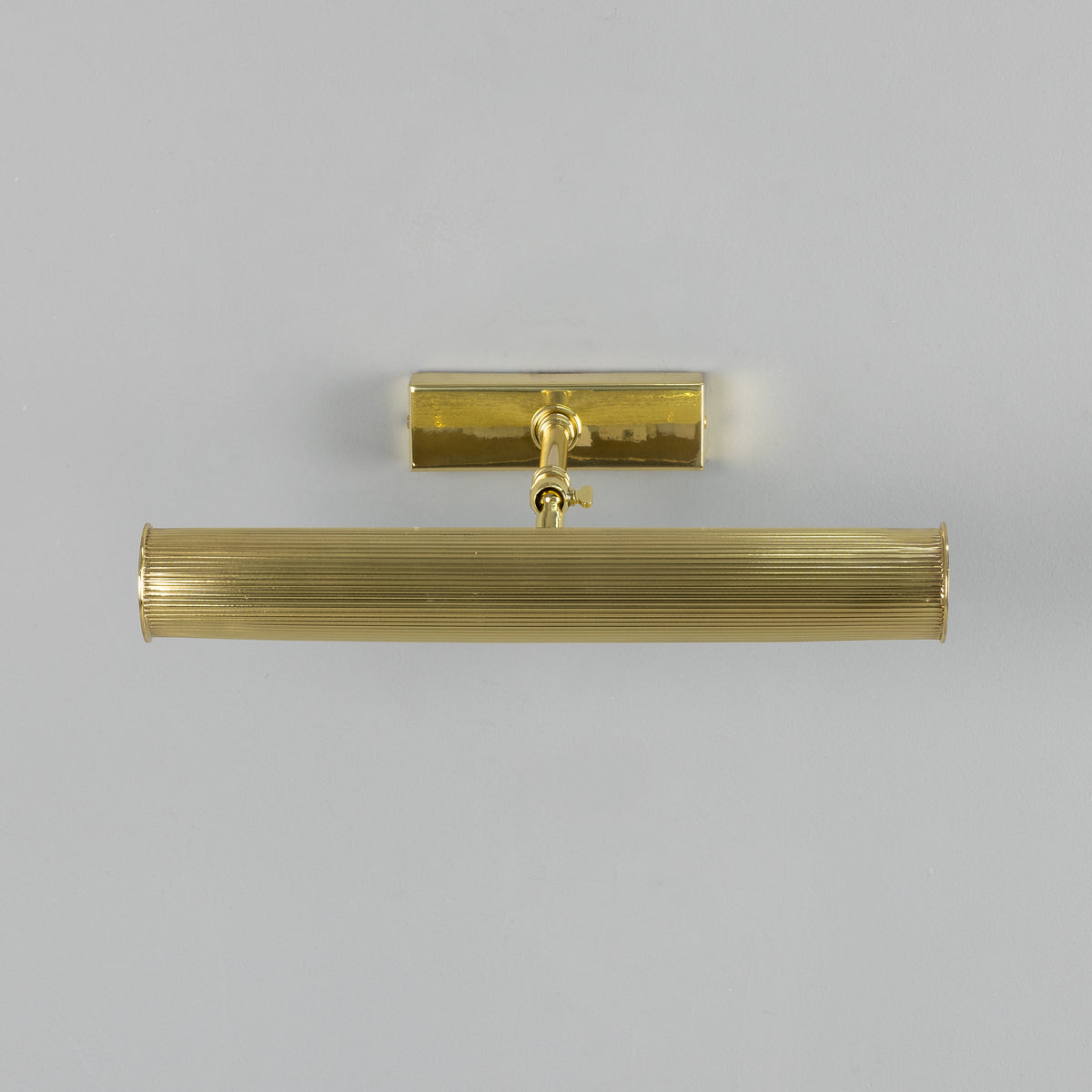 Cambridge Adjustable Reeded 355mm Solid Brass Picture Light in Polished Brass